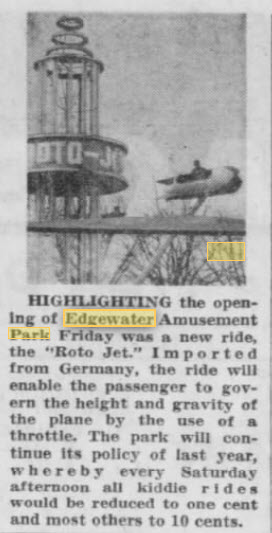 Edgewater Park - Roto Jet Article Mar 29 1958 (newer photo)